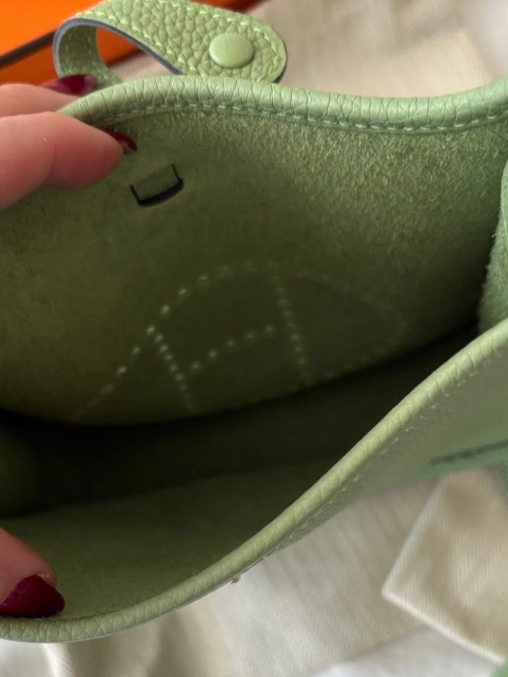 CRAZY LOW PRICE! Hermes Evelyne TPM Vert Criquet Palladium HW - Picture 5 of 10